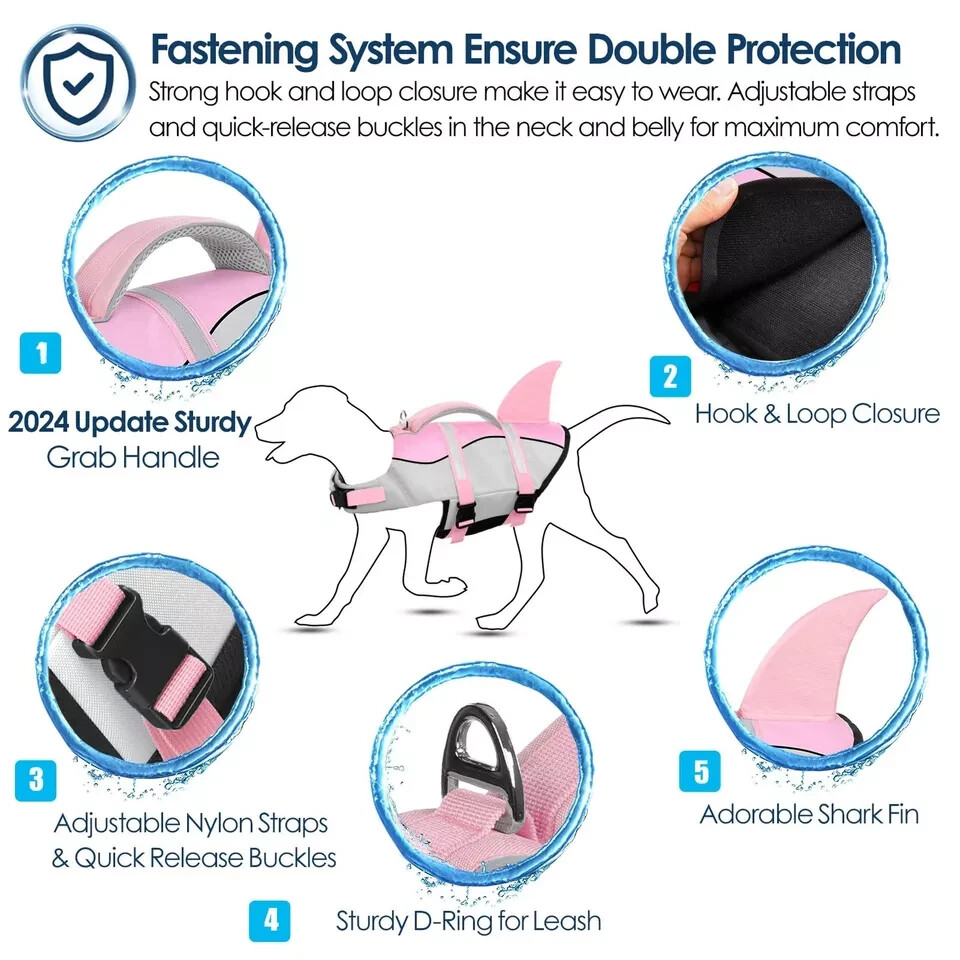 AOFITEE Dog Life Jacket XSmall, High Flotation Dog Life Vest, Ripstop Dog Life