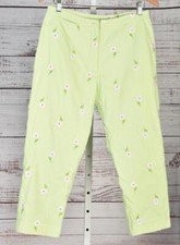 Viintage Lilly Pulitzer Embroydered Daisy Corduroy Pant Size 10P