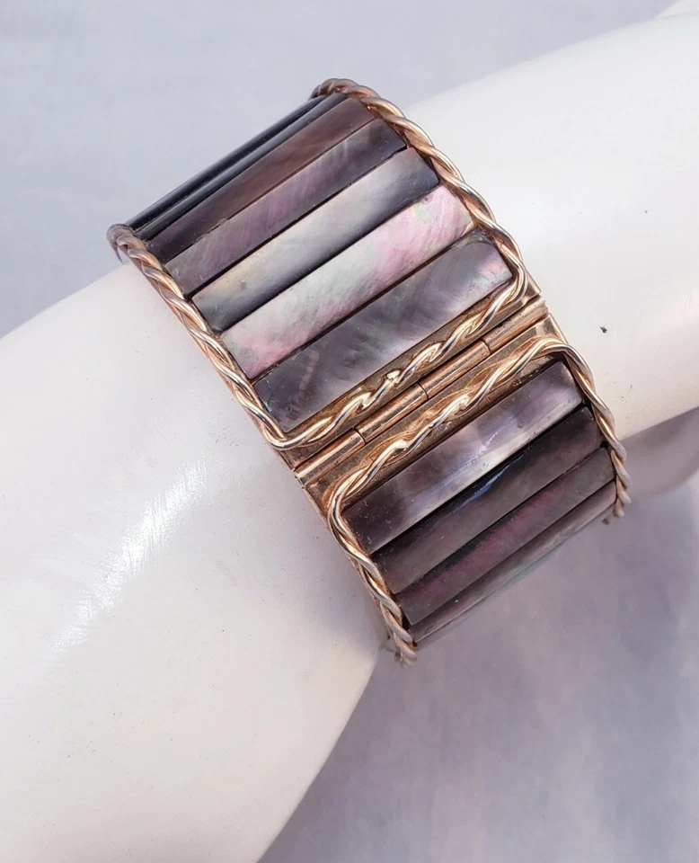 Windsor assinado com coroa preta M.O.P. Pulseira articulada de punho grosso tom ouro rosa - Imagem 3 de 4