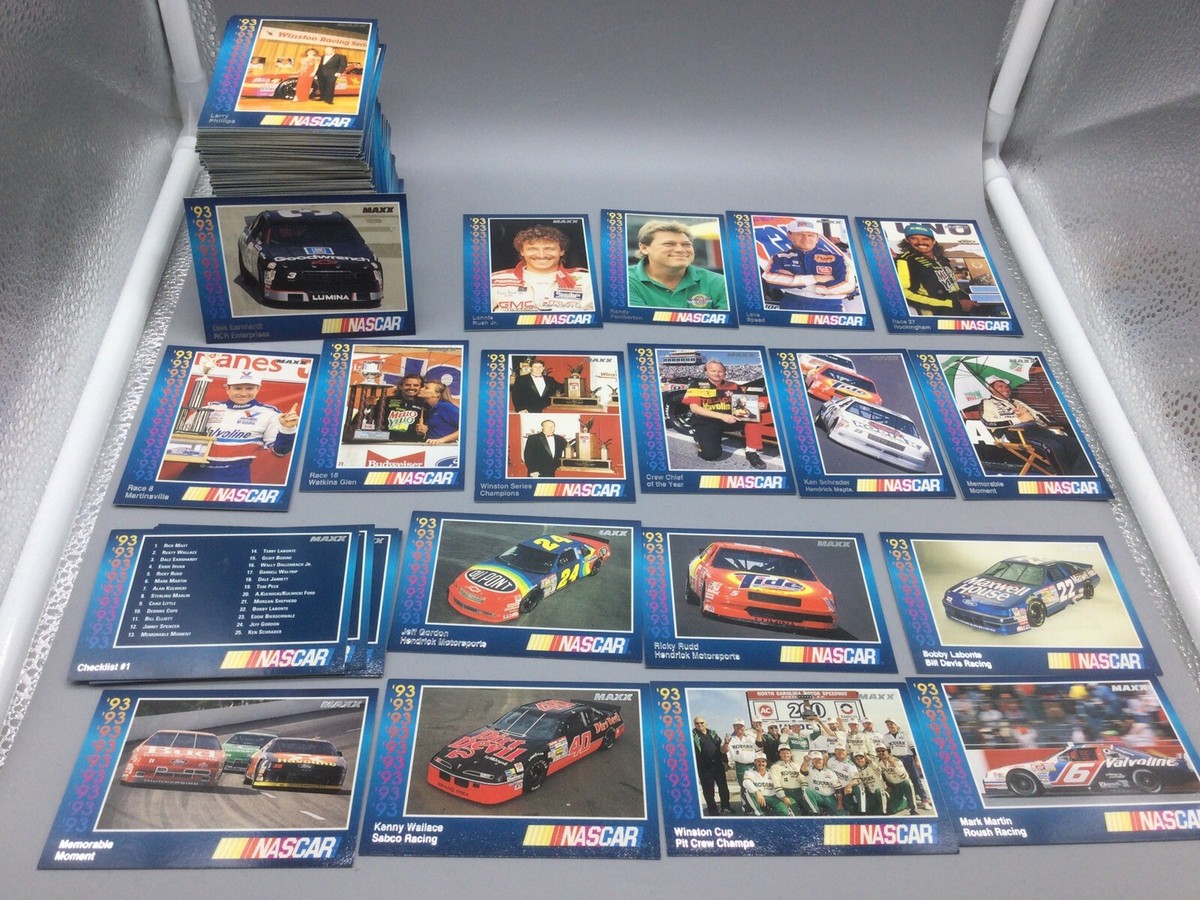 RARE SET 1993 MAXX CHROME NASCAR RACING SPORT CARDS Checklists Memorable  Moment