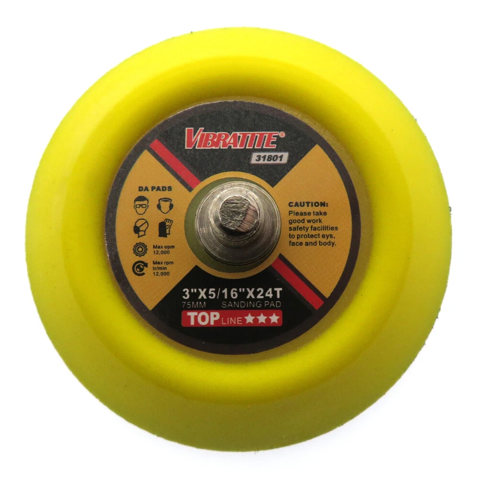 3'' 75mm Hook and Loop Backing Pad 5/16'' Thread For Air Sander Sadning Discs - Image 2 of 4