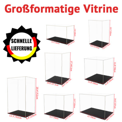 Große Vitrine Acryl Schaukasten für Figur Puppen Ball Display Case Box Plexiglas