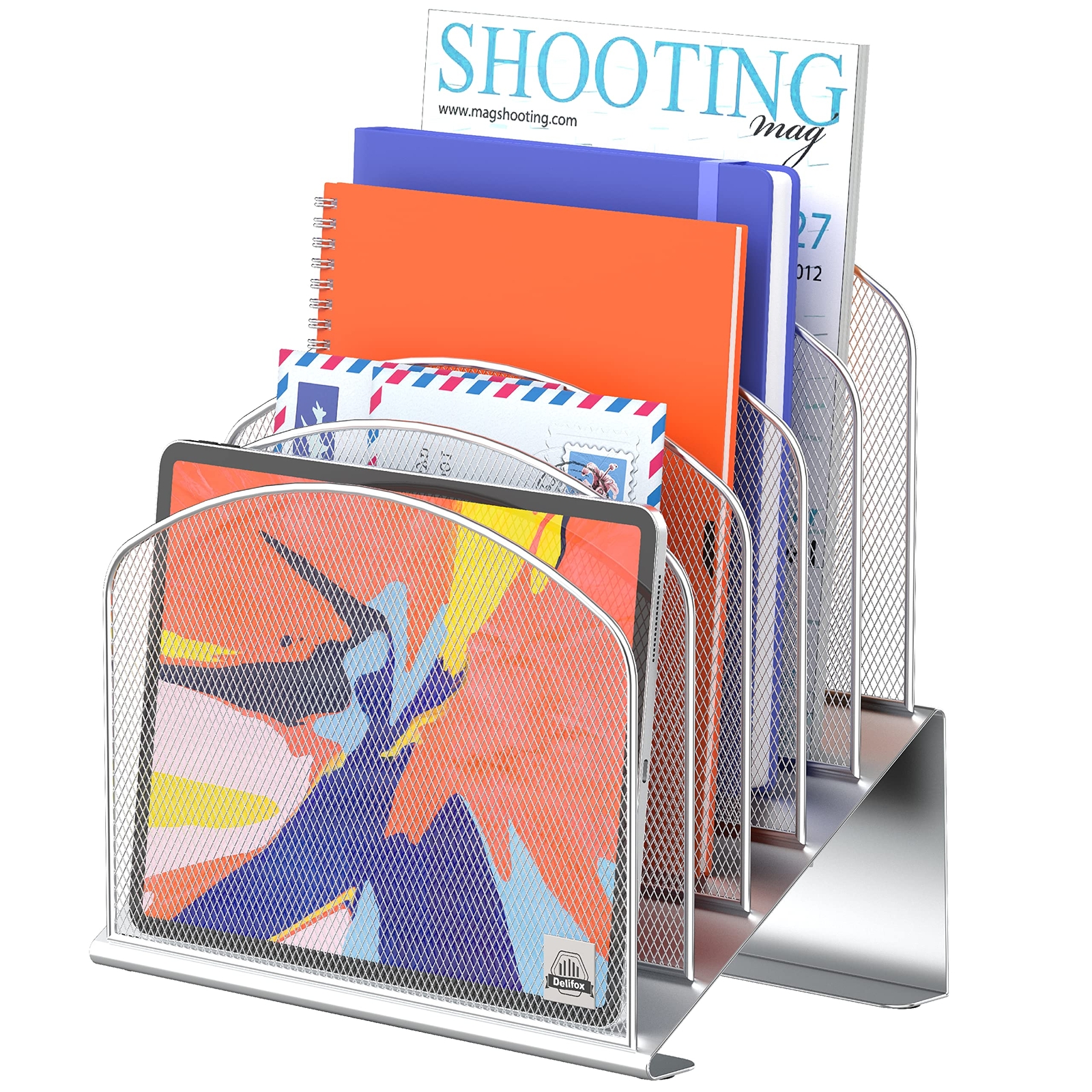 5-Section Vertical File Holder Stand for Desktop Organizer-image