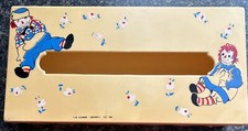 Vintage Raggedy Ann and Andy Tissue Box Holder Bobbs Merrill Co No Cracks