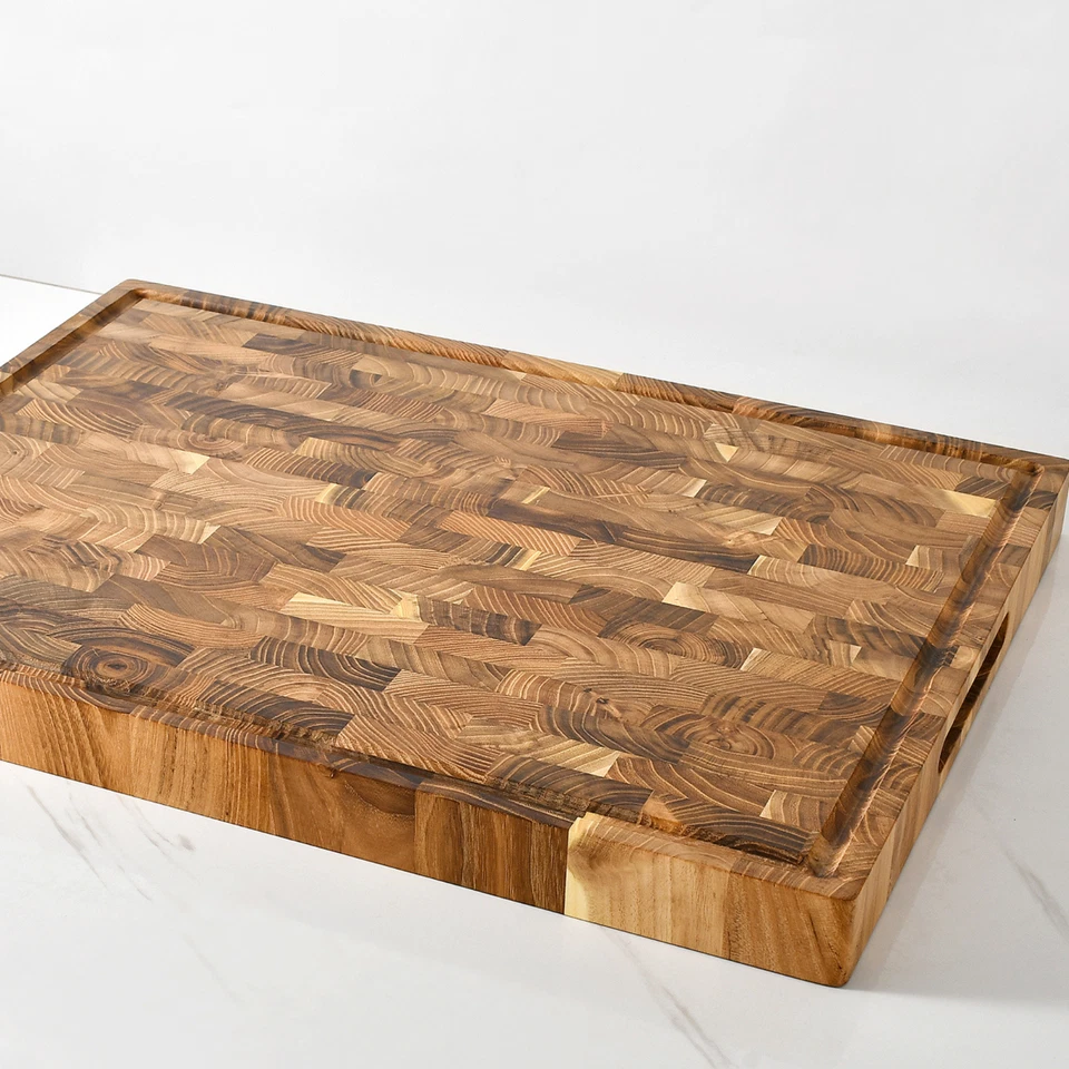 Large Teak Wood End Grain Butcher Block, Cutting Board, Charcuterie Board 16x12 - Image 3 of 4