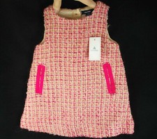  49.95 NWT 2011 BABY GAP PINK  METALLIC GOLD SOFT TWEED BABY DRESS SIZE 3-6 mos