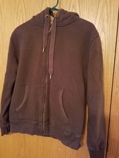 OLD NAVY Boy Size Medium M Jacket Sherpa Lined Brown w/Hood