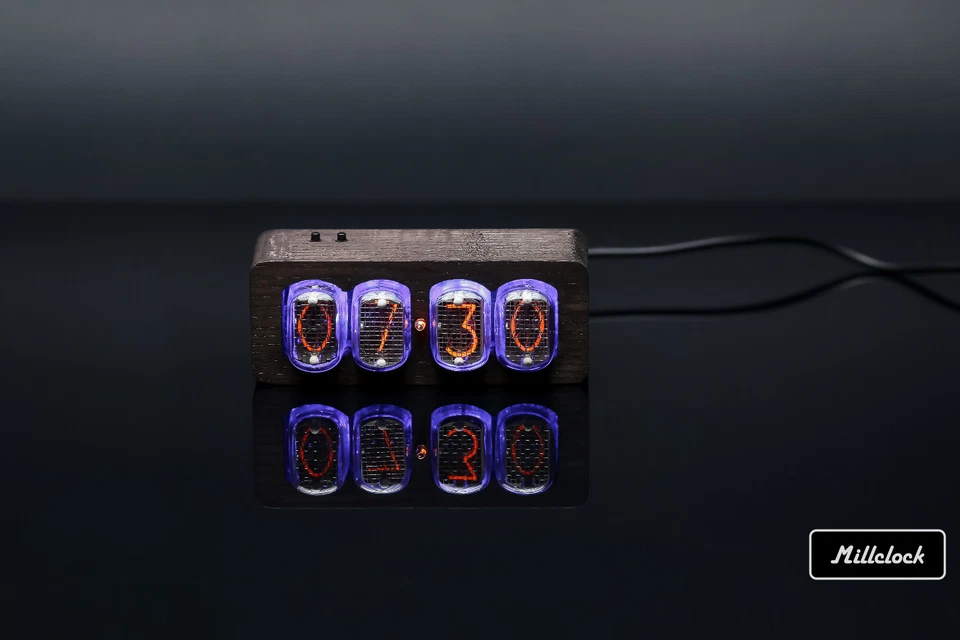 IN-12 NIXIE TUBE CLOCK ASSEMBLED WOOD ENCLOSURE AND ADAPTER 4-tubes by MILLCLOCK - Image 3 of 4