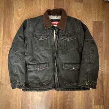 Vintage XL 90s Wrangler Faded Black Denim Sherpa Lined Jacket  Mens Size XL