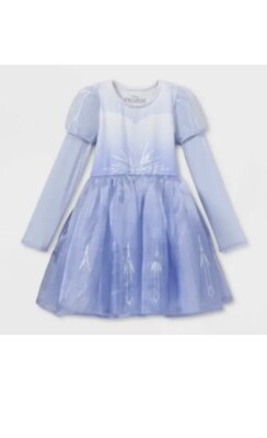 Disney Frozen 2 Elsa Long Sleeve Cosplay Dress - Light Blue XXL-MSRP $24 Girls