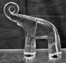 Kosta Boda Bertil Vallien Glass ELEPHANT ZOO LINE Series Paperweight Sculpture