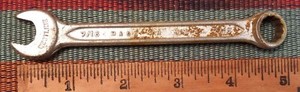 Vintage WESTLINE 1072 Combination Open and Box End Wrench, 7/16" x 7/16"