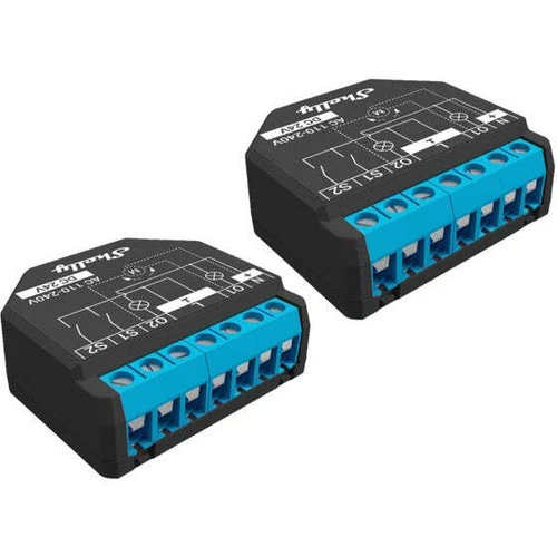 Shelly Relais "Plus 2PM" WLAN max. 16A 2 Kanäle BT Messfunktion Unterp