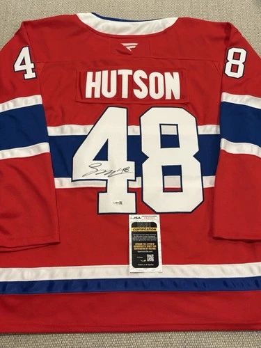 JSA COA LANE HUTSON Signed Autographed Montreal Canadiens Hockey Jersey