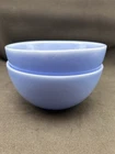 Vintage Set Lot 2 Delphite Blue Milk Glass Bluebell Soup Cereal Bowl 5.5” 1950’s