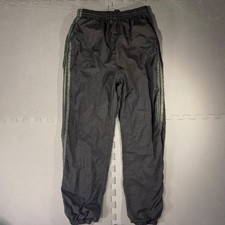 Genuine Vintage 90s Nylon Track Pants Mens Large Dark Grey Olive Green Gorpcore