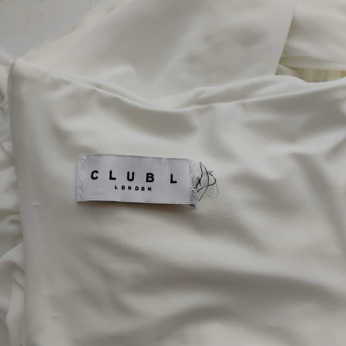 Club L London White Strapless Draped Ruched Mini Dress 6? Prom Dress Party - Bild 10 von 14