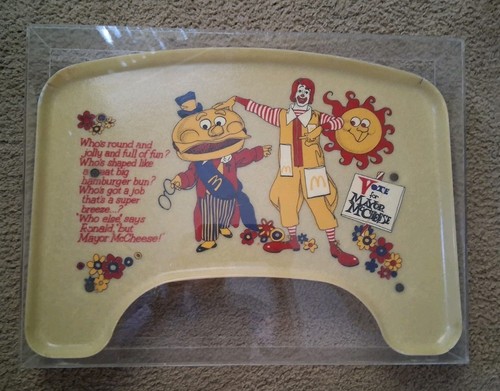 Vtg.1970s McDonald's High Chair Tray Ronald Mcdonald Mayor McCheese In Display 