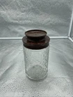 Vintage Anchor Hocking Glass Jar Brown Plastic Lid