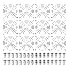 12 Pcs 90mm Fan Finger Grill Metal Ventilation Grill Cover with Screws, Silver