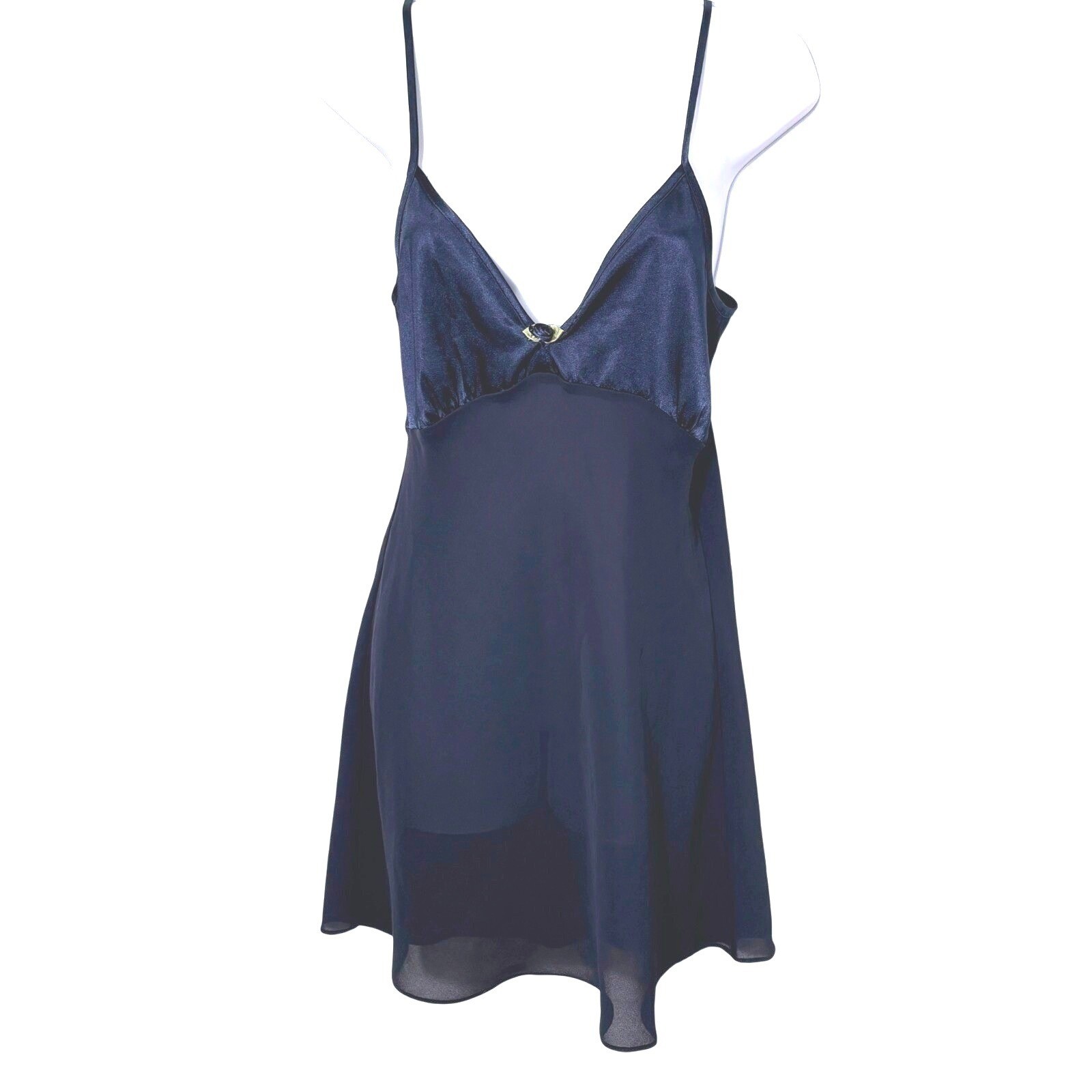 Vtg Nicolette Navy Y2K Babydoll Slip Dress Small Fairy Grunge Whimsigoth Rave