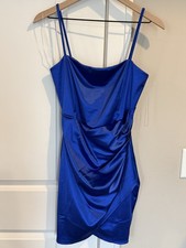 NWT - Windsor Royal Blue Satin Mini Homecoming Dress Women Size Large