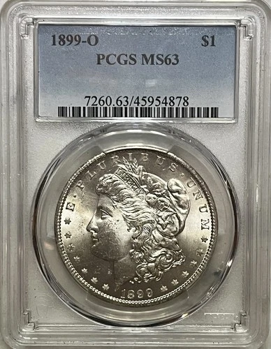 1899-O $1 Morgan Silver Dollar PCGS MS63. Blue Label.