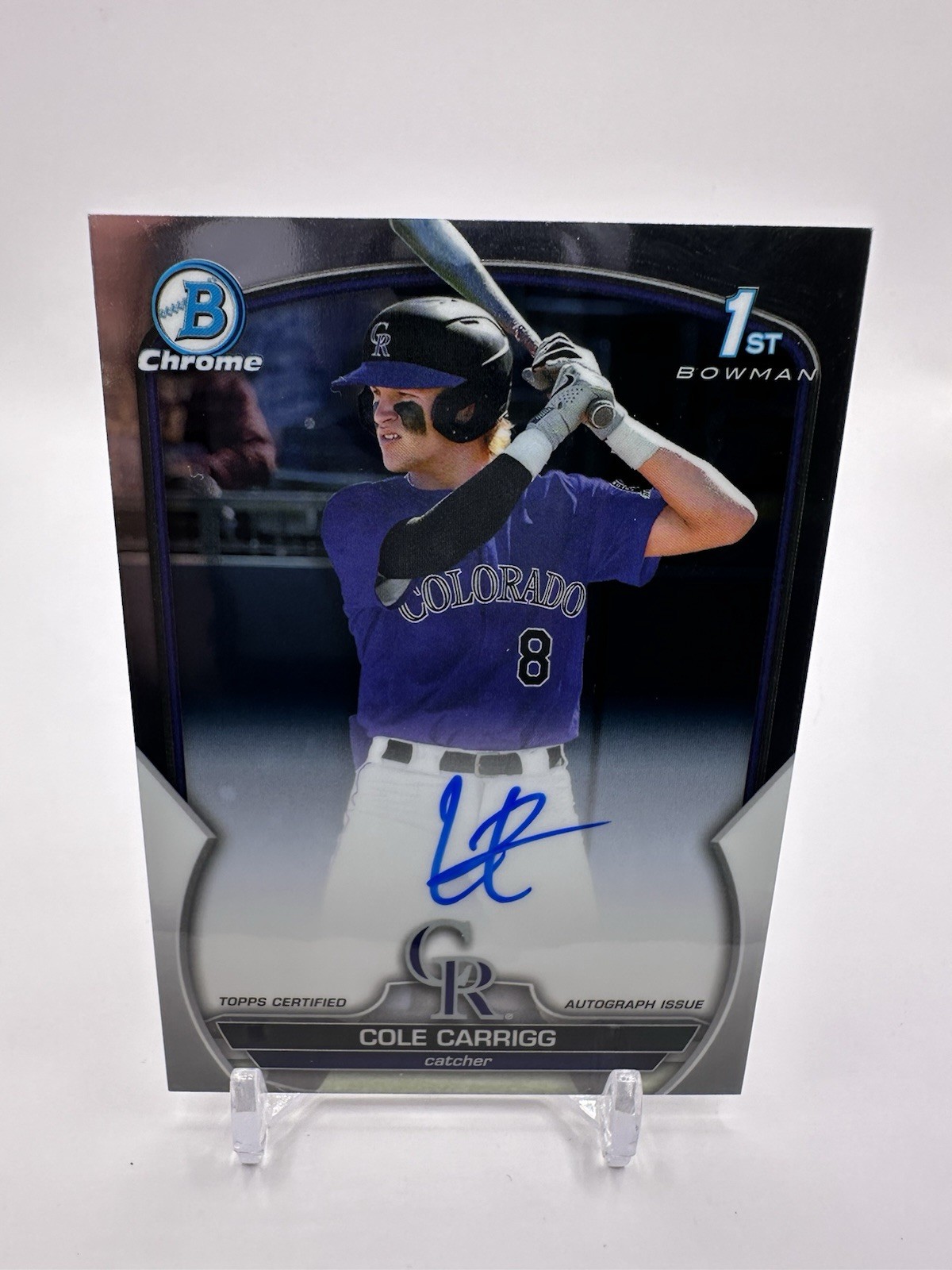2023 Bowman Draft Chrome 1st Auto Cole Carrigg #CDA-CC Rockies