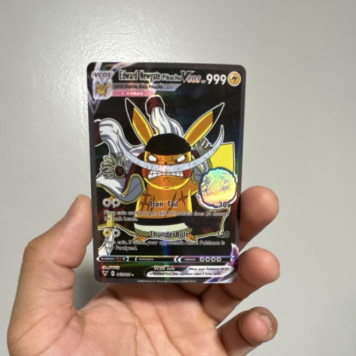 Pokémon Edward Newgate Pikachu Vmax Cosmax Holo 999/999 VCOS Iron