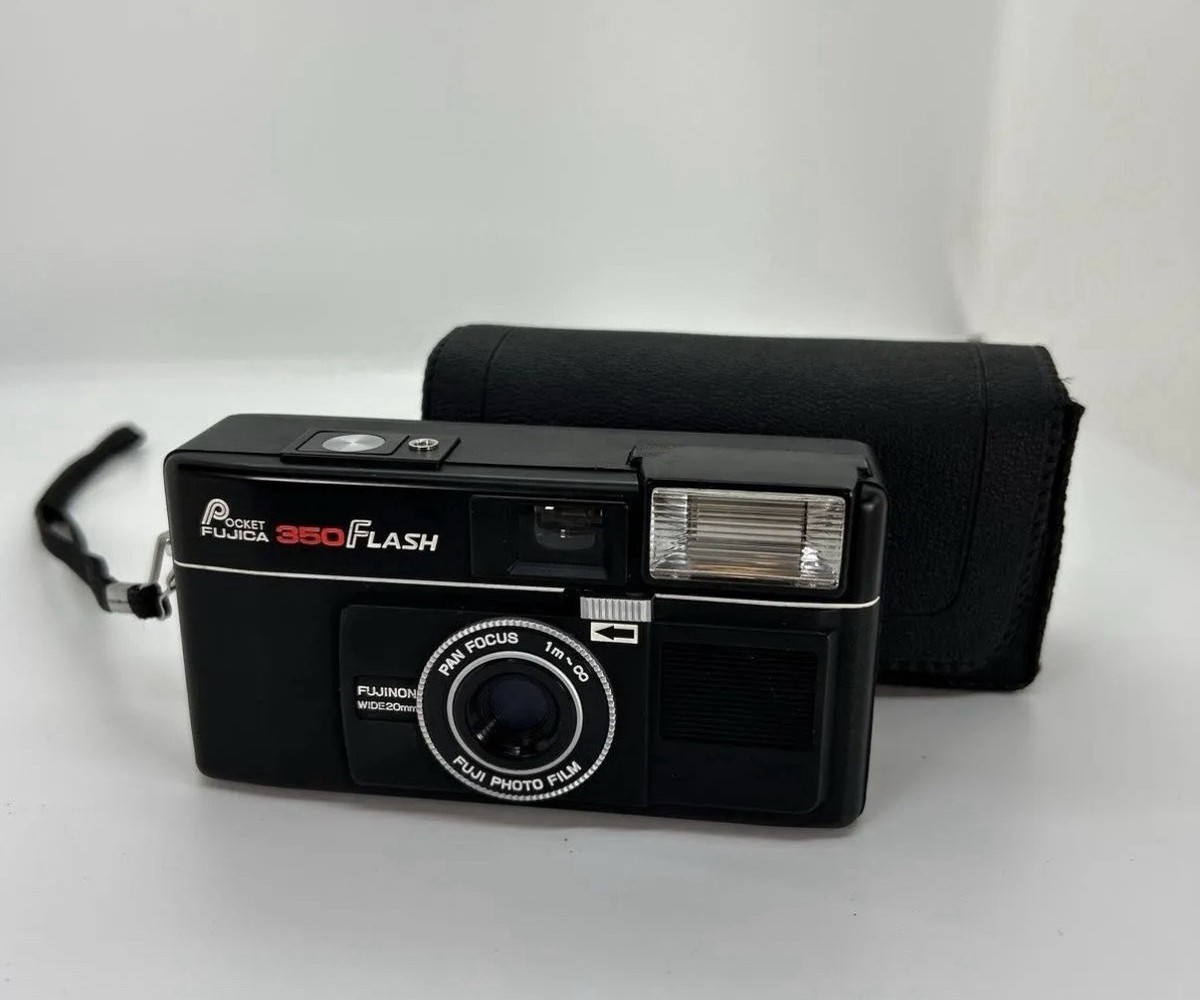 Fuji Pocket Fujica 350 Flash Black Point & Shoot 110 Film Camera