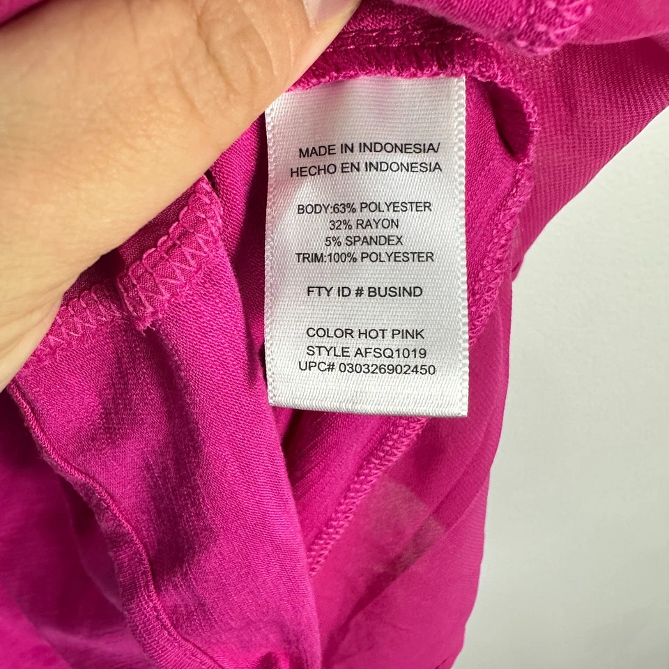 Adrienne Vittadini 女式背心 XXL 粉色透明下摆 Barbiecore 浪漫度假村 — 第 4/4 张图片