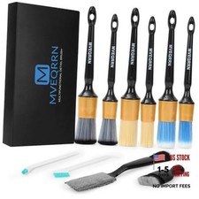10PCS Car Detailing Brush Set,Boars Hair Detail Brush 10pcs detail brush gold