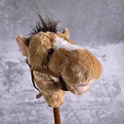 Mary Meyer Stick Horse Plush Brown White Hobby Ride On Kids Toy Soft Mane