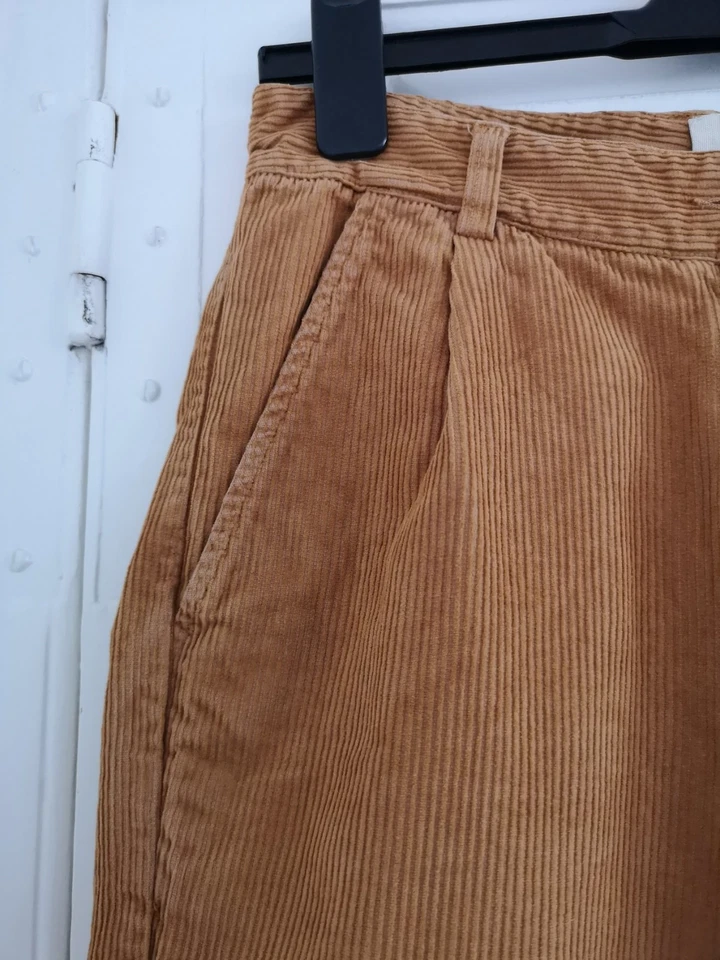 Folk wide leg trousers cord corduroy tan colour size 1 UK 8 10 - Image 4 of 4