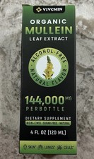 Organic Mullein Leaf Extract, 4 oz/120 ml, NIB, Exp 8/26