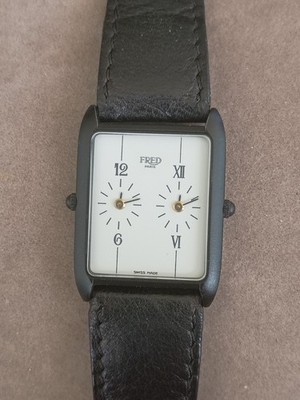 Classic Swiss Made Fred Watch 2 Time Zone Working W/ New Battery  Best Offer 