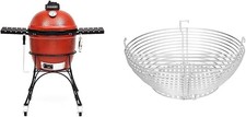 Kamado Joe Ceramic Grill with Divide & Conquer, Charcoal BBQ, Red