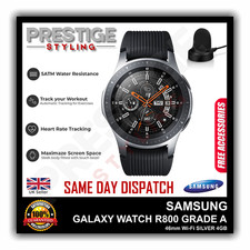Samsung Galaxy Watch SM-R800 Fitness Smart Watch 46mm WiFi BLACK GRADE A+CHARGR