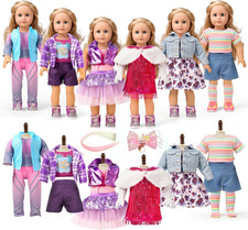 18-Inch American Doll Clothes Accessories - 19Pcs Fashion 18 Inch Doll Outfit