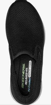 Skechers D Lux Walker Murlino Herren Sportschuhe Schwarz Gr. 45   Slip-On   Neu