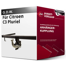 Für Citroen C3 Pluriel Typ HB (G.D.W.) Anhängerkupplung horizontal abnehmbar neu