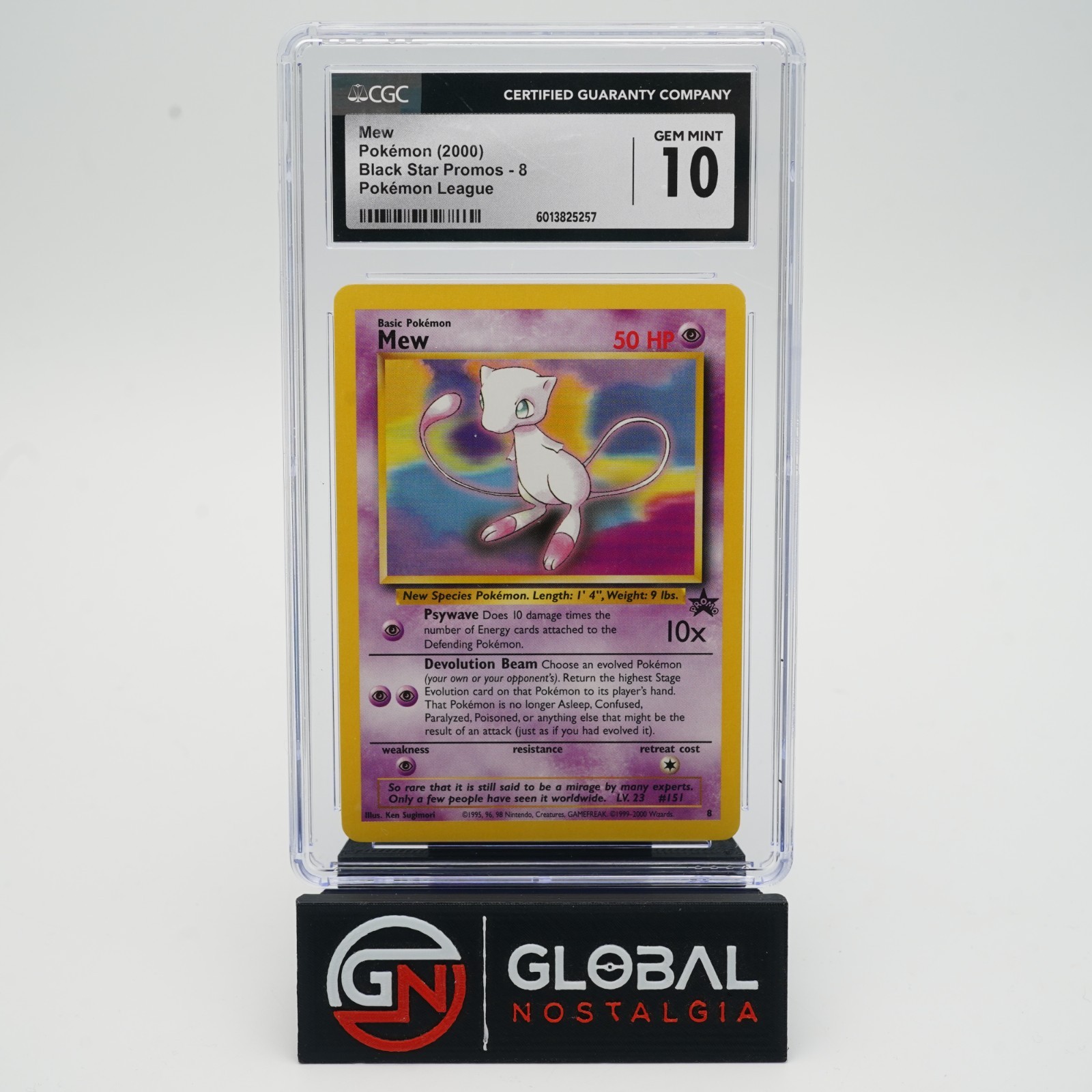 Mew #8 Pokemon League Black Star Promo Pokemon 2000 CGC 10