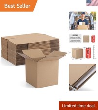 4x4x4" Cardboard Box Mailers 25 Pack Brown Cube Corrugated Small Shipping Box...