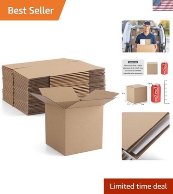 4x4x4'' Cardboard Box Mailers 25 Pack Brown Cube Corrugated Small Shipping Box...