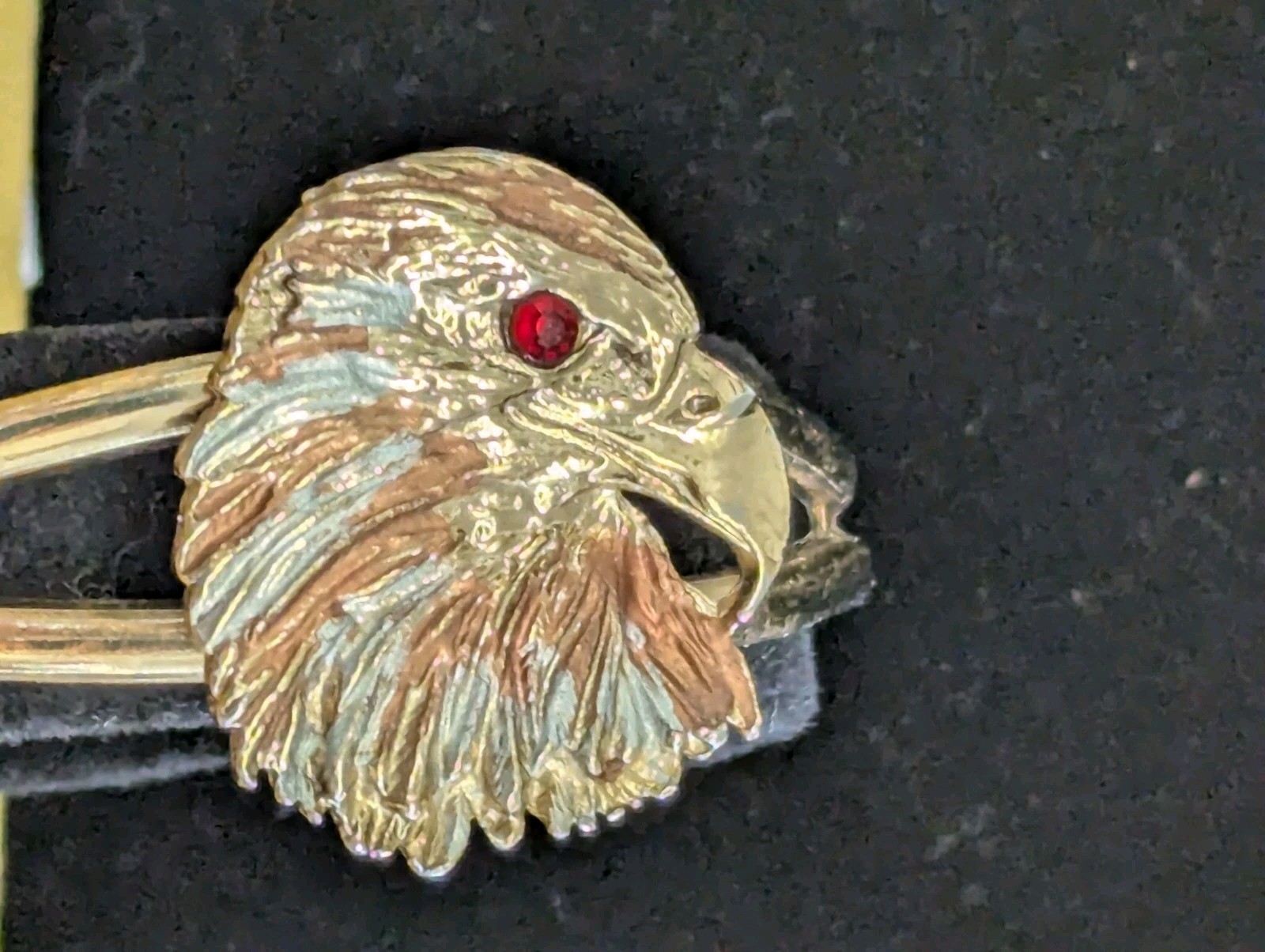 GOLD TONE APACHE EAGLE Cuff Bracelet - image 2