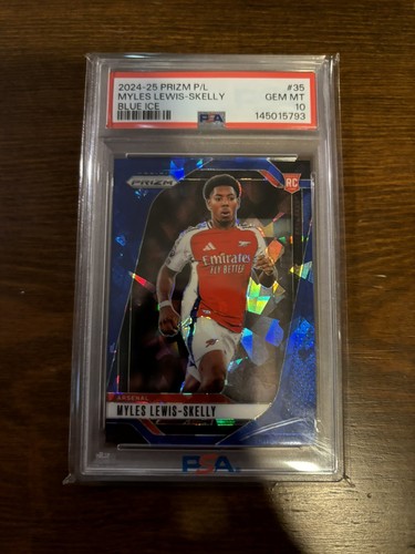 2024-25 PANINI PRIZM PREMIER LEAGUE | BLUE ICE /75 MYLES LEWIS-SKELLY 35 PSA 10