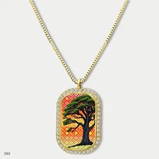 Amazing Colorful Tree of Life Pendant Necklace Chain Picture Dog Tag Chain Gift