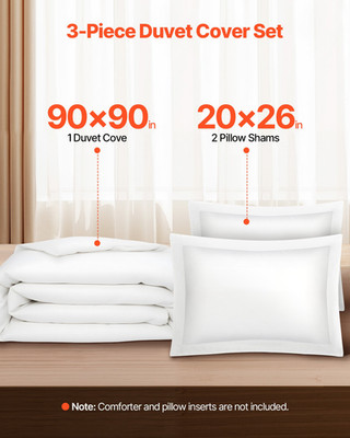 Queen Duvet Cover Set 100% Cotton 3 PCs Bedding Set Queen Size 90 x 90 in
