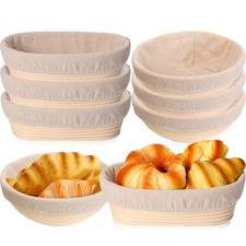 Geetery 6 Pack Bread Banneton Proofing Baskets 10 Inch Oval and 9 Inch Round ...