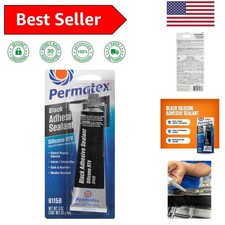 High-Performance Black Silicone Adhesive Sealant - 3 oz for Indoor/Outdoor